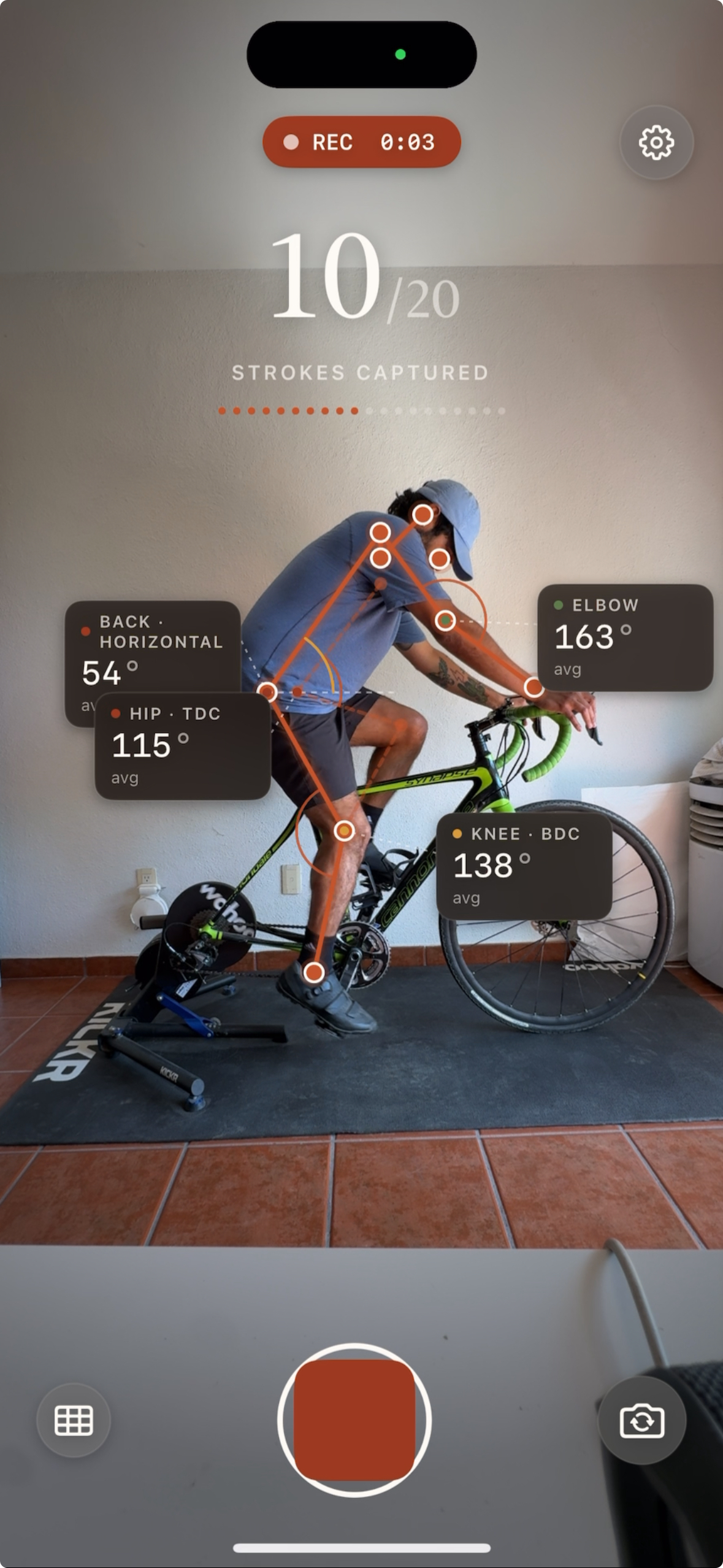 Baico app — fit analysis screen